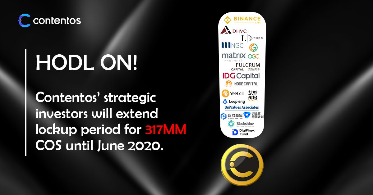 戰略私募支持COS長期發展  經緯中國、IDG宣布2020年6月前代幣維持鎖倉