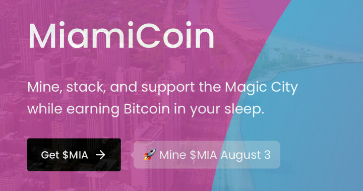 基於 Stacks 協議的城市代幣發行平台為邁阿密發行 MiamiCoin,STX 漲幅超過 20%