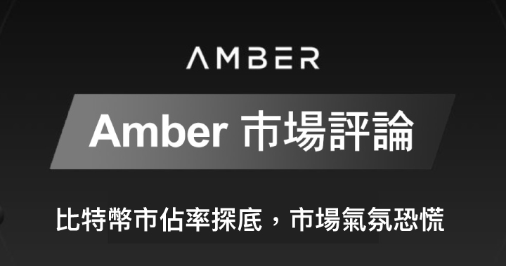Amber 市場評論｜比特幣市佔率探底，市場氣氛恐慌