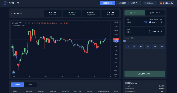 去中心化衍生品交易平台 Deri Protocol 上線更友好的交互界面