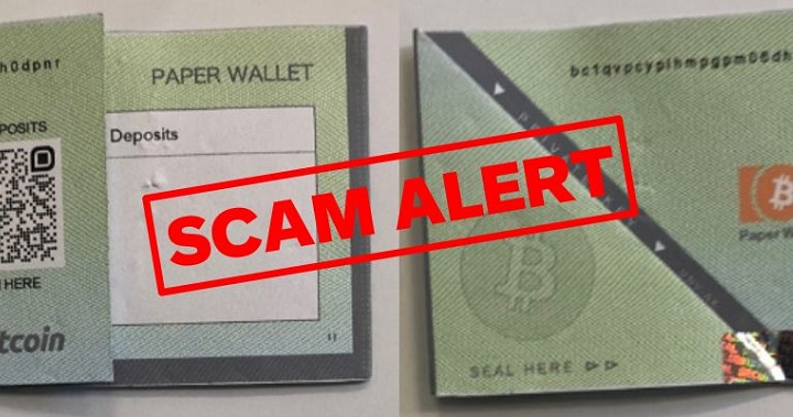 澳洲警方警告：詐騙份子將偽加密貨幣紙錢包放置公共場所，以騙取民眾的加密貨幣