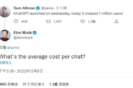 OpenAI 執行長：ChatGPT 的用戶數突破百萬，未來將以某種形式將其貨幣化