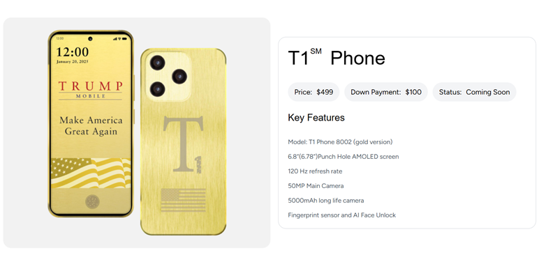 川普集團將推出行動通訊服務 Trump Mobile 與手機品牌 T1 Phone