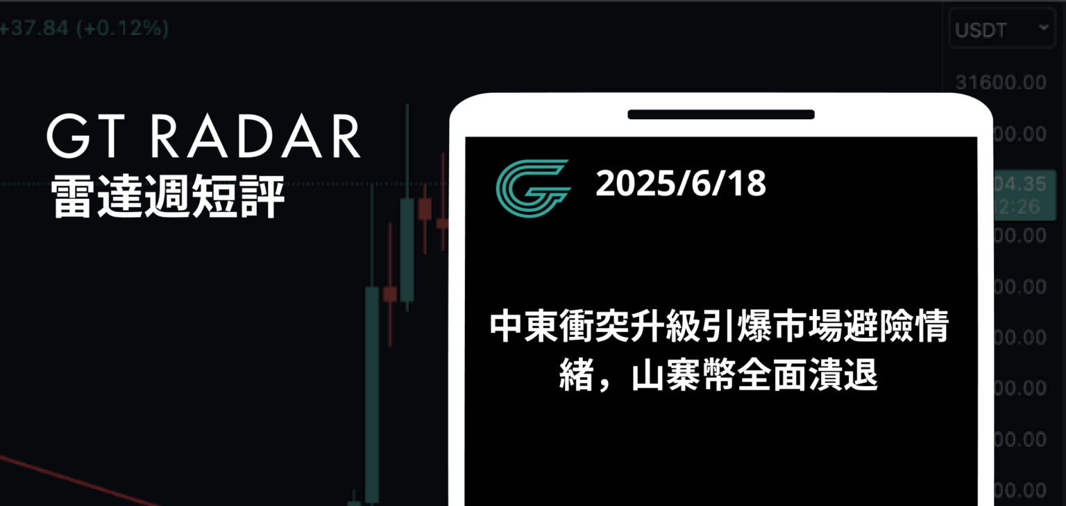 GT Radar 雷達週報 6/18：中東衝突升級引爆市場避險情緒，山寨幣全面潰退