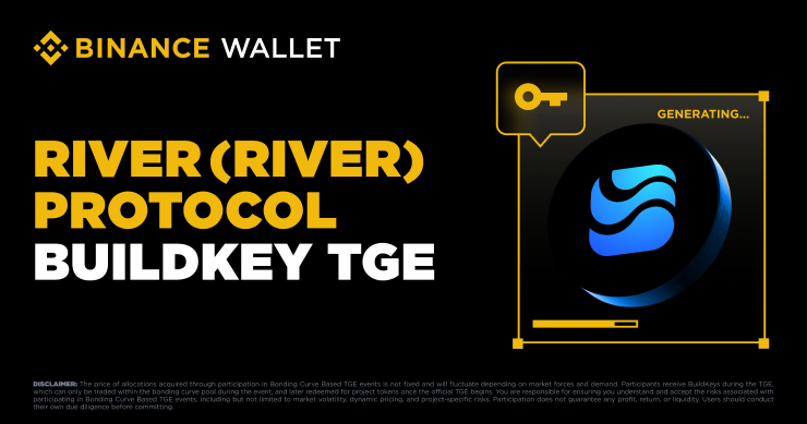 Binance Wallet 首期 BuildKey TGE 項目 RIVER 已開放盤前交易，2 小時超募 993 倍，共 1 億美元 BNB 存入；認購收益約 800%