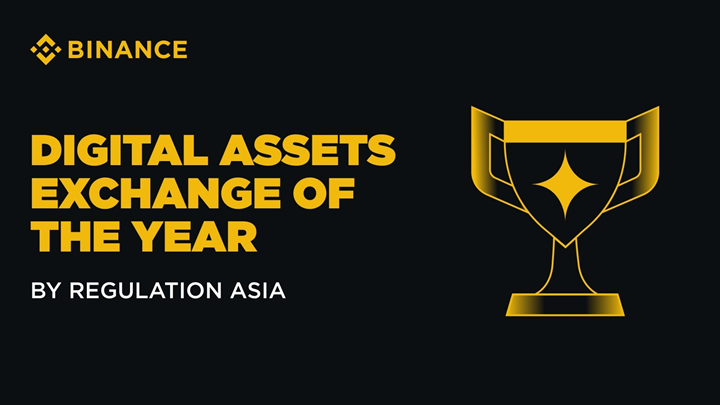 幣安榮獲《2025 Regulation Asia Awards》年度最佳數位資產交易所