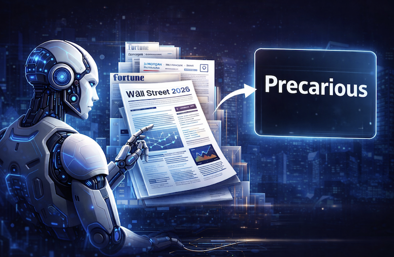 人工智能成長動能仍強、不確定性同步攀升；AI 評鑑華爾街 15 家機構 2026 展望：脆弱多頭